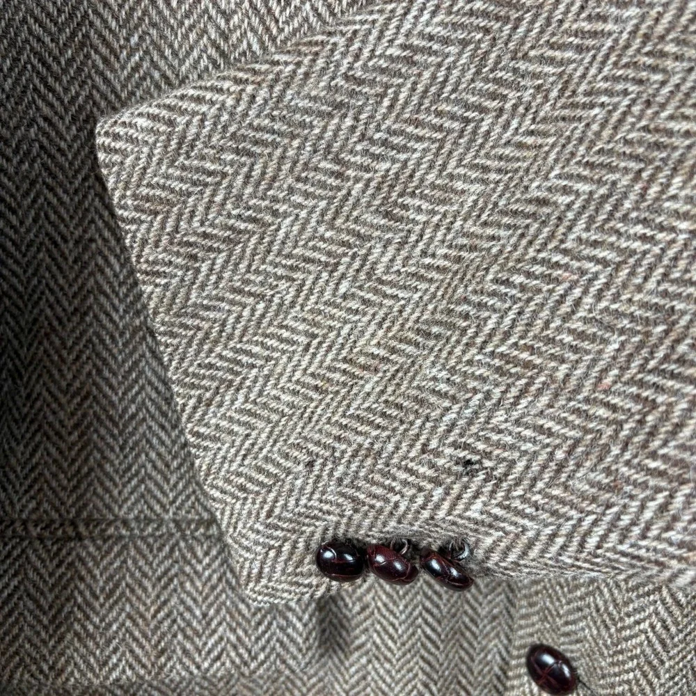 Harris Tweed 100% Scottish Wool Blazer Herringbone Heritage Tailored Old Money